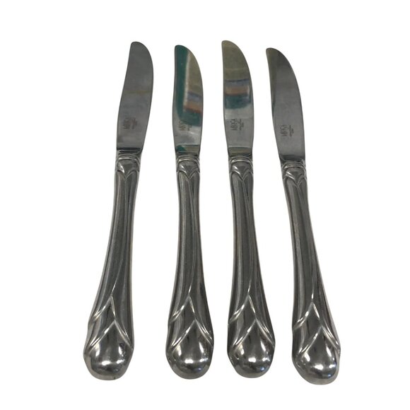 4 MIKASA Stainless "SWEET PEA" DINNER KNIFE 9-1/4" GLOSSY, 18/8 GERALD PATRICK - Picture 2 of 4